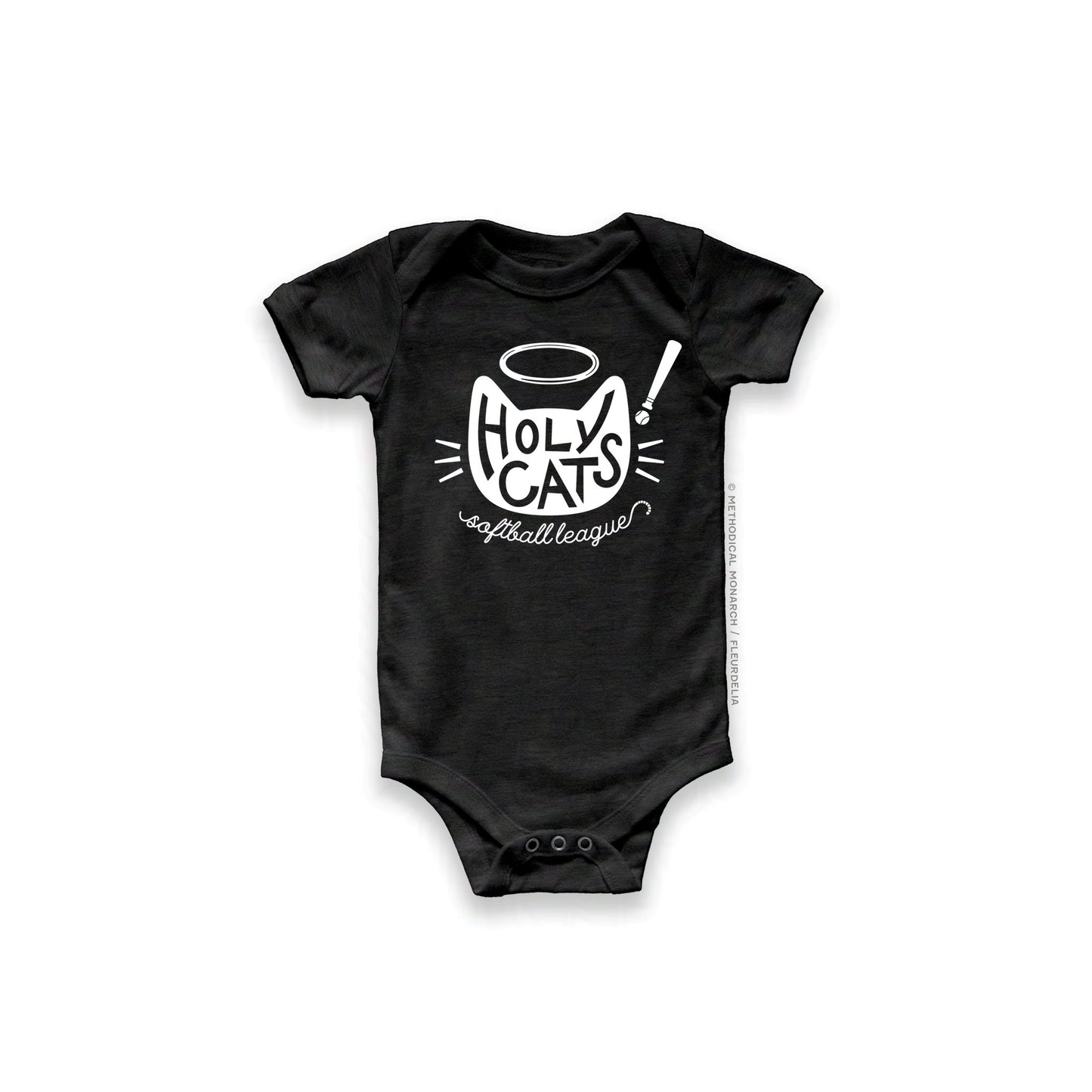 Holy Cats! Softball League - Baby Short-Sleeve Bodysuit